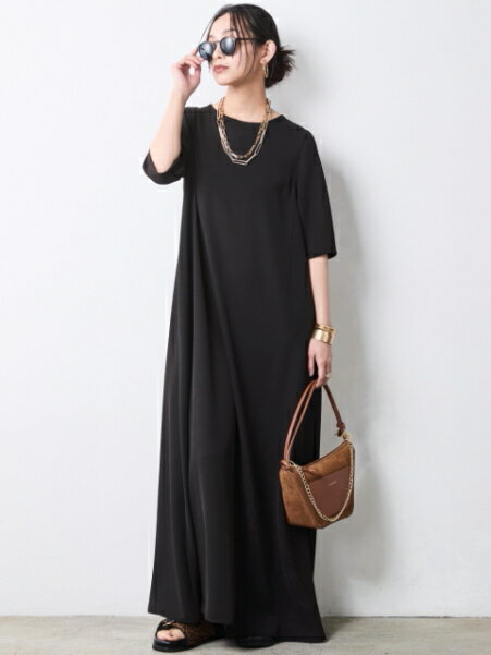 CHIC STYLEのAライン5分袖マキシワンピース<大きいサイズ有>シックスタイルを使ったコーディネートを紹介します。｜Rakuten Fashion(楽天ファッション／旧楽天ブランドアベニュー)7056591
