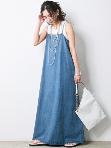 CHIC STYLEの綿100%ライトオンスデニムロングワンピース<大きいサイズ有>シックスタイルを使ったコーディネートを紹介します。｜Rakuten Fashion(楽天ファッション／旧楽天ブランドアベニュー)7056148