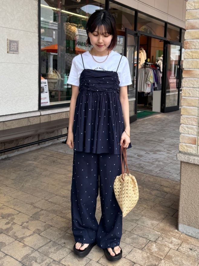 FREAK'S STORE | インド ラメドット刺繍 イージーパンツ/ドットパンツ