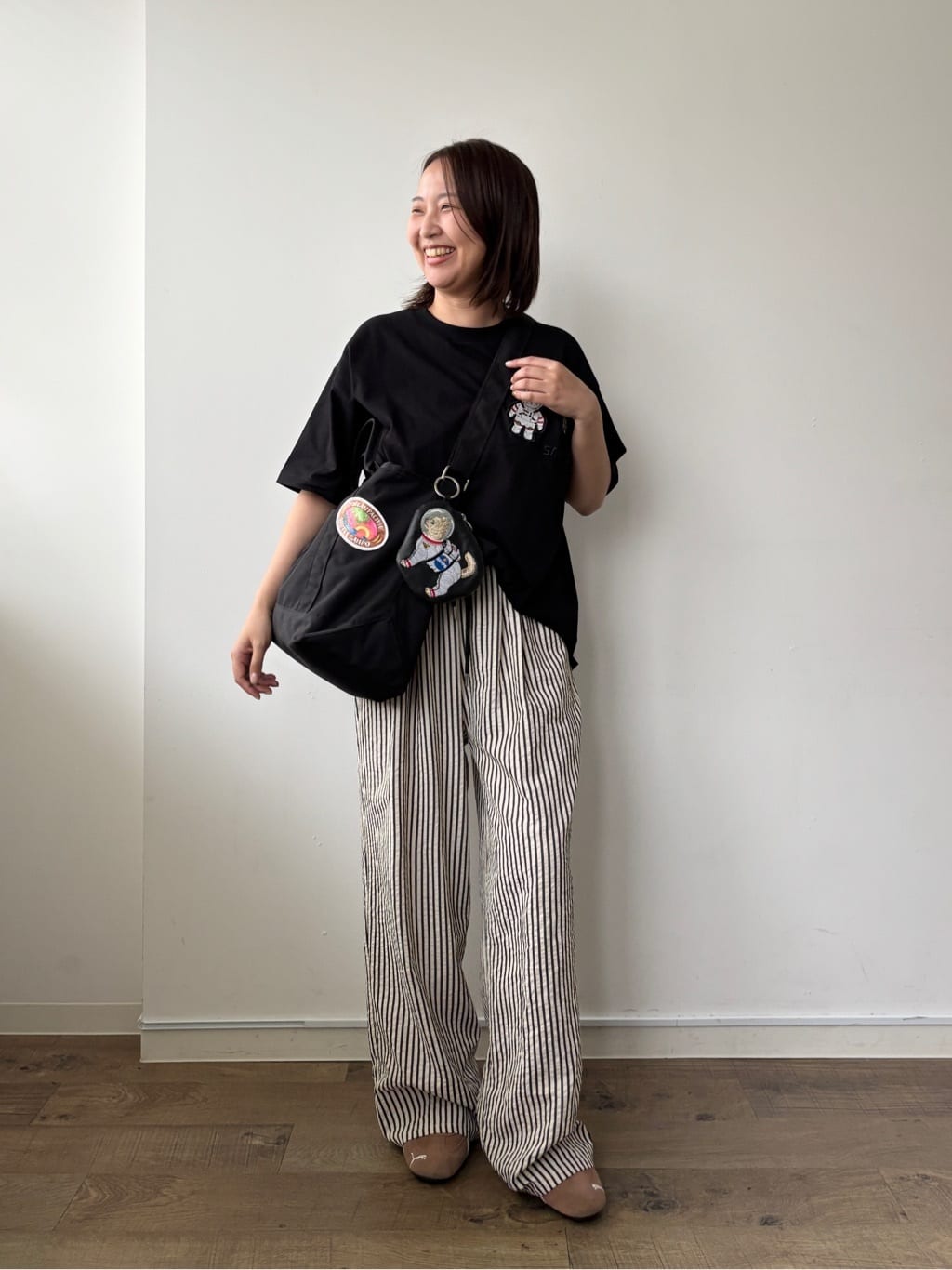 ear PAPILLONNERのsampo×earコラボTシャツ《綿100%》を使ったコーディネートを紹介します。｜Rakuten Fashion(楽天ファッション／旧楽天ブランドアベニュー)7057003