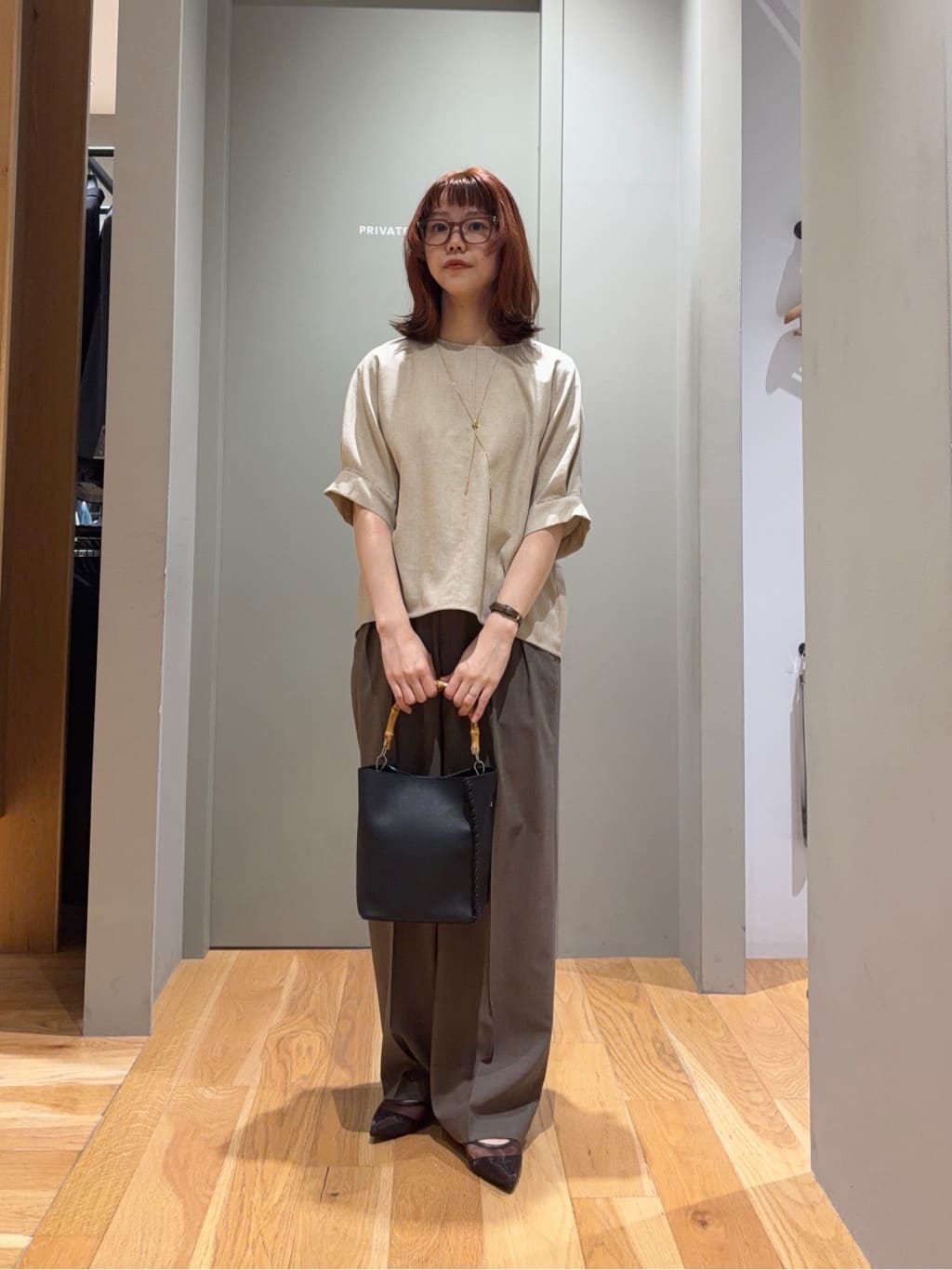 UNITED ARROWS green label relaxingのリネンライク ブラウス マシン 
