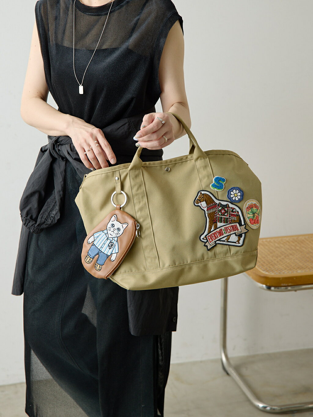 ear PAPILLONNERのsampo×earコラボポリキャントートバッグ《撥水/A4サイズ対応》を使ったコーディネートを紹介します。｜Rakuten Fashion(楽天ファッション／旧楽天ブランドアベニュー)7058016