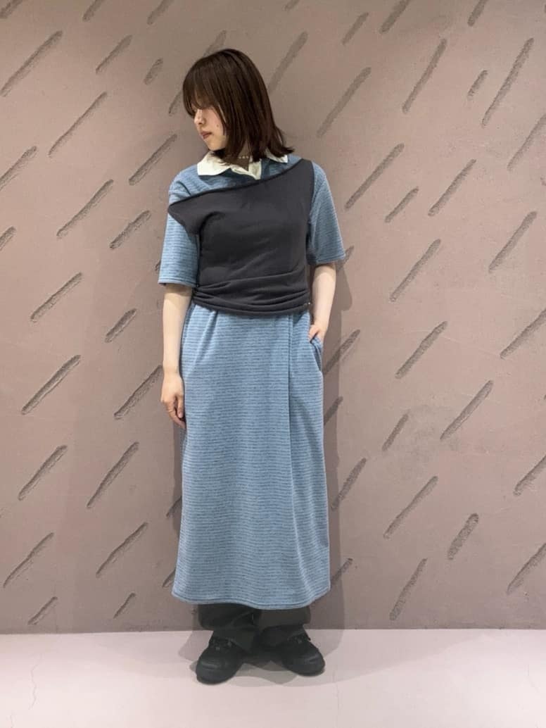 ＜6(ROKU)＞パイルボーダー ワンピース BEAUTY&YOUTH UNITED ARROWS | <6(ROKU)>パイルボーダー ワンピース