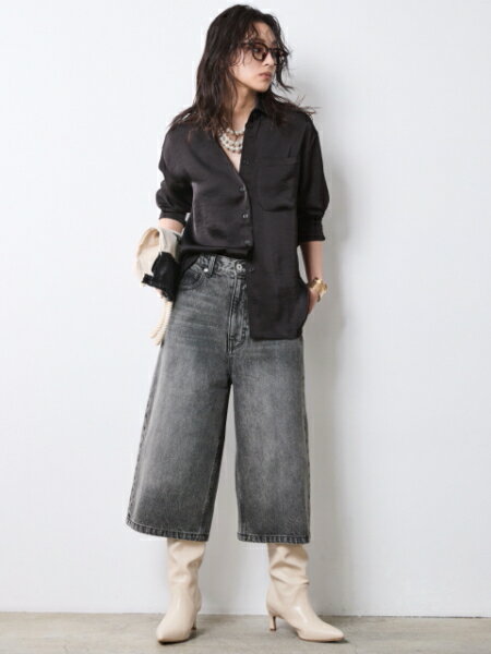 CHIC STYLEの綿100%デニムバミューダパンツ<大きいサイズ有>シックスタイルを使ったコーディネートを紹介します。｜Rakuten Fashion(楽天ファッション／旧楽天ブランドアベニュー)7060512