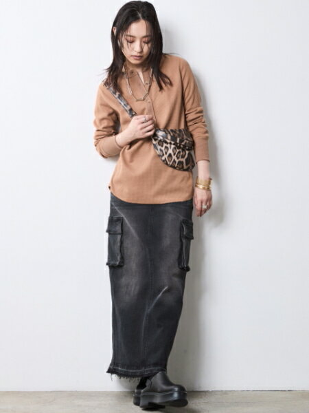 CHIC STYLEのサーマルヘンリーネックプルオーバー<大きいサイズ有>シックスタイルを使ったコーディネートを紹介します。｜Rakuten Fashion(楽天ファッション／旧楽天ブランドアベニュー)7060529