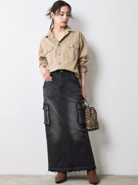 CHIC STYLEの綿100%チノシャツ<大きいサイズ有>シックスタイルを使ったコーディネートを紹介します。｜Rakuten Fashion(楽天ファッション／旧楽天ブランドアベニュー)7060536