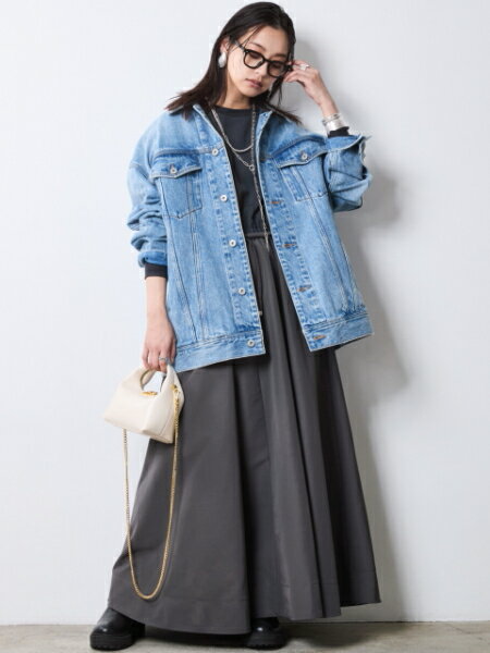 CHIC STYLEのリブ使い異素材ドッキングロングワンピース<大きいサイズ有>シックスタイルを使ったコーディネートを紹介します。｜Rakuten Fashion(楽天ファッション／旧楽天ブランドアベニュー)7060604