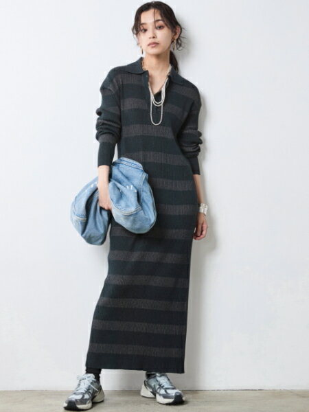 CHIC STYLEのポロニットマキシワンピース<大きいサイズ有>シックスタイルを使ったコーディネートを紹介します。｜Rakuten Fashion(楽天ファッション／旧楽天ブランドアベニュー)7060609