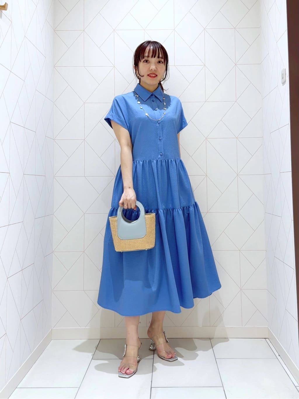 ANAYI ティアードシャツワンピース36 ANAYI | ラミーサッカーティアードシャツ ワンピース | Rakuten