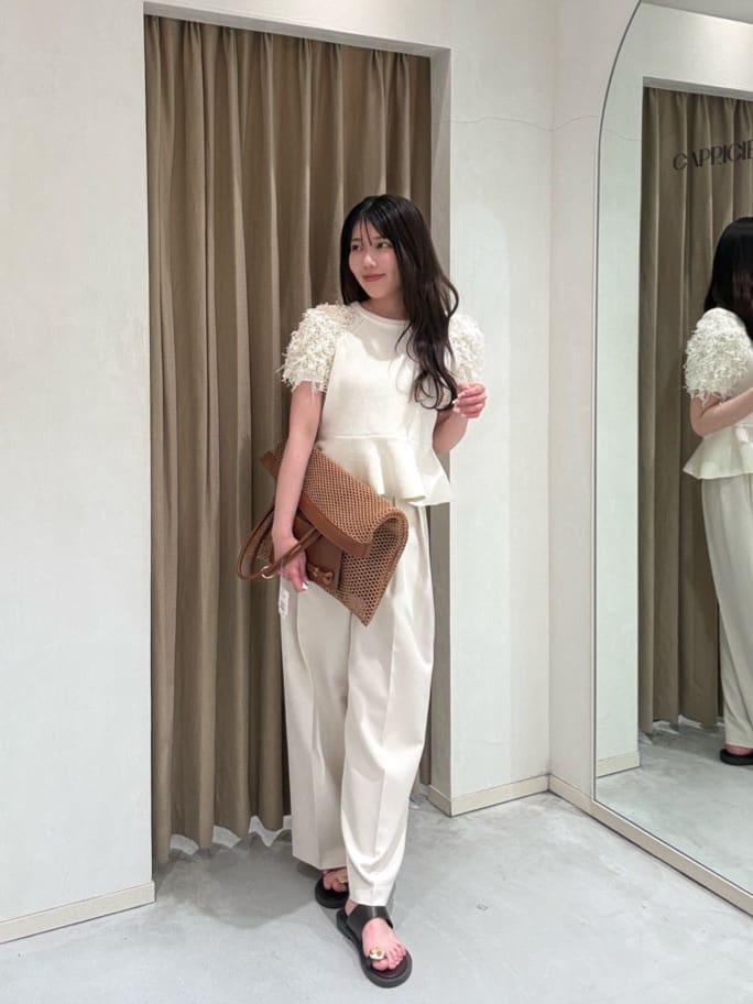 CAPRICIEUX LE'MAGE | フリンジペプラムニット | Rakuten Fashion(楽天
