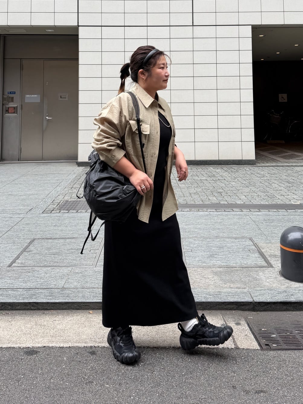 Discoatの【Noka】ビックサファリシャツを使ったコーディネート 