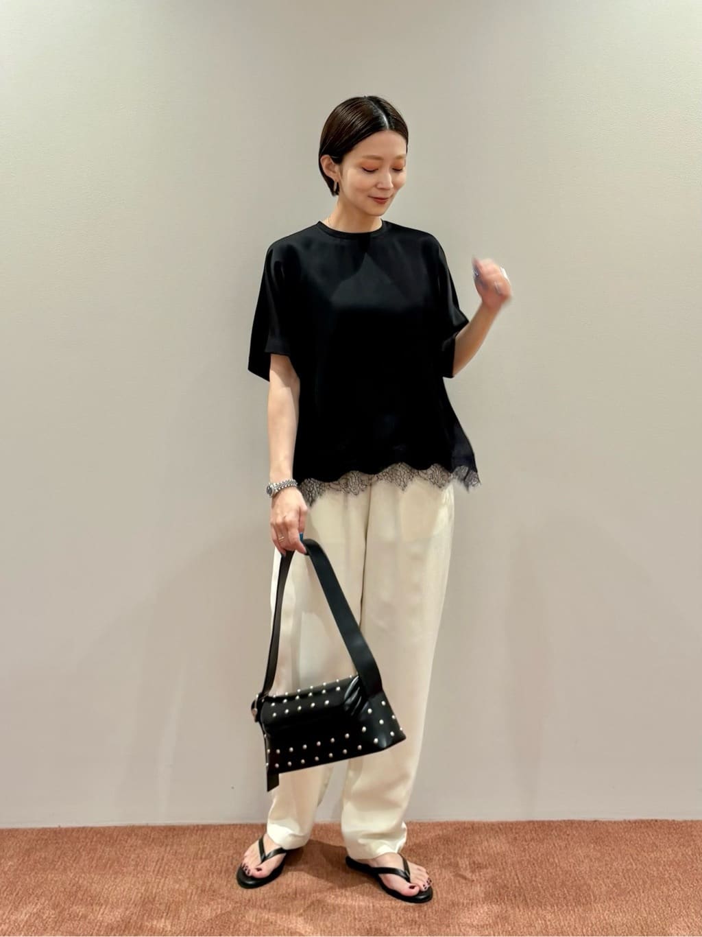 UNITED ARROWS | サテン レース コンビ ブラウス | Rakuten Fashion