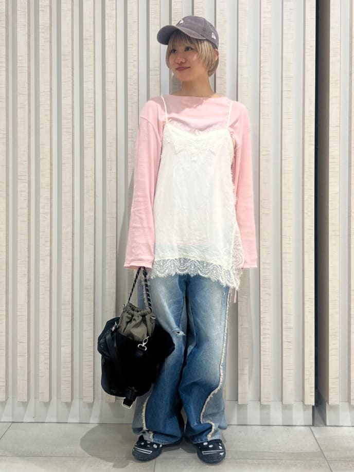 FREAK’S STOREの別注 マルチWAY メッシュ フリル巾着ショルダーバッグを使ったコーディネートを紹介します。｜Rakuten Fashion(楽天ファッション／旧楽天ブランドアベニュー)7065595