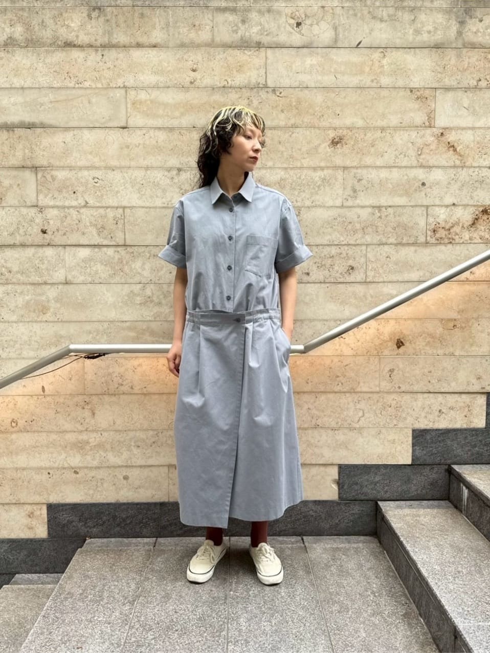 2026SS 6 ROKUコットン シャツ＆スカート ワンピース ブラック 38 BEAUTY&YOUTH UNITED ARROWS | <6(ROKU)>コットン シャツ&スカート