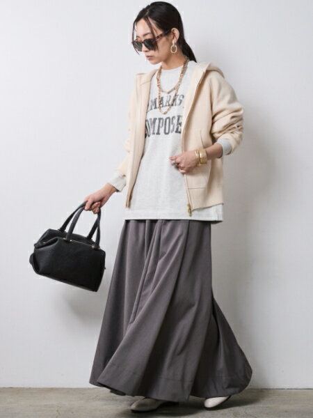 CHIC STYLEのジップアップニットフーディ<大きいサイズ有>シックスタイルを使ったコーディネートを紹介します。｜Rakuten Fashion(楽天ファッション／旧楽天ブランドアベニュー)7068850
