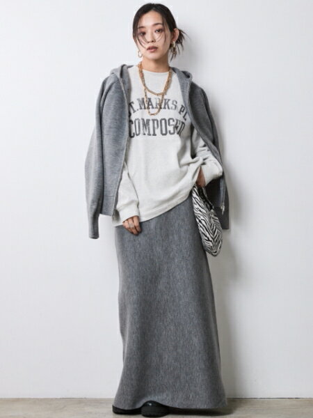 CHIC STYLEのジップアップニットフーディ<大きいサイズ有>シックスタイルを使ったコーディネートを紹介します。｜Rakuten Fashion(楽天ファッション／旧楽天ブランドアベニュー)7068851