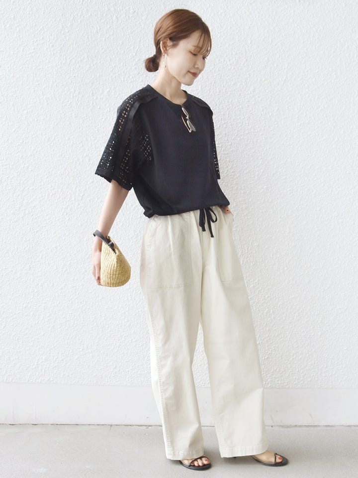 SHIPS <手洗い可能>レース コンビ カットソー WEB限定】〈手洗い可能〉レース コンビ ショート スリーブ カットソー