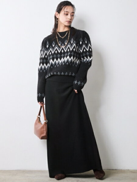 CHIC STYLEのジャガードパフスリーブニット<大きいサイズ有>シックスタイルを使ったコーディネートを紹介します。｜Rakuten Fashion(楽天ファッション／旧楽天ブランドアベニュー)7068952