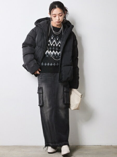 CHIC STYLEのジャガードパフスリーブニット<大きいサイズ有>シックスタイルを使ったコーディネートを紹介します。｜Rakuten Fashion(楽天ファッション／旧楽天ブランドアベニュー)7068959