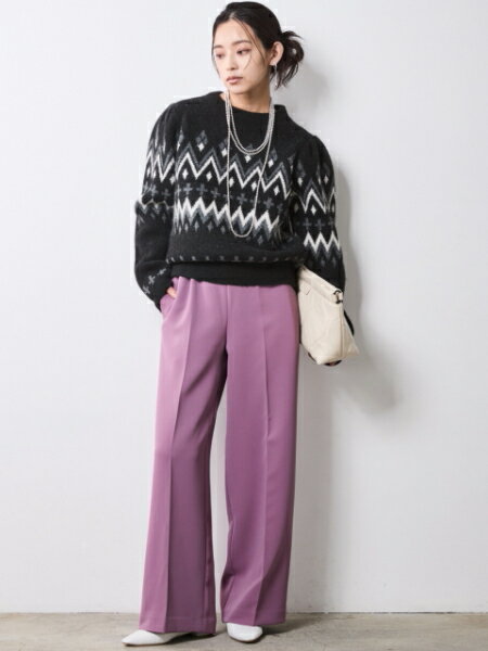 CHIC STYLEのジャガードパフスリーブニット<大きいサイズ有>シックスタイルを使ったコーディネートを紹介します。｜Rakuten Fashion(楽天ファッション／旧楽天ブランドアベニュー)7068987