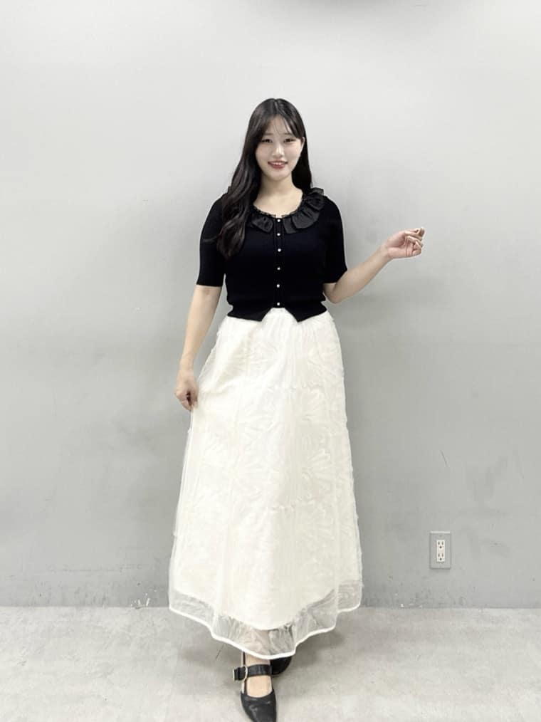 natural couture | 異素材フリル半袖ニット | Rakuten Fashion(楽天
