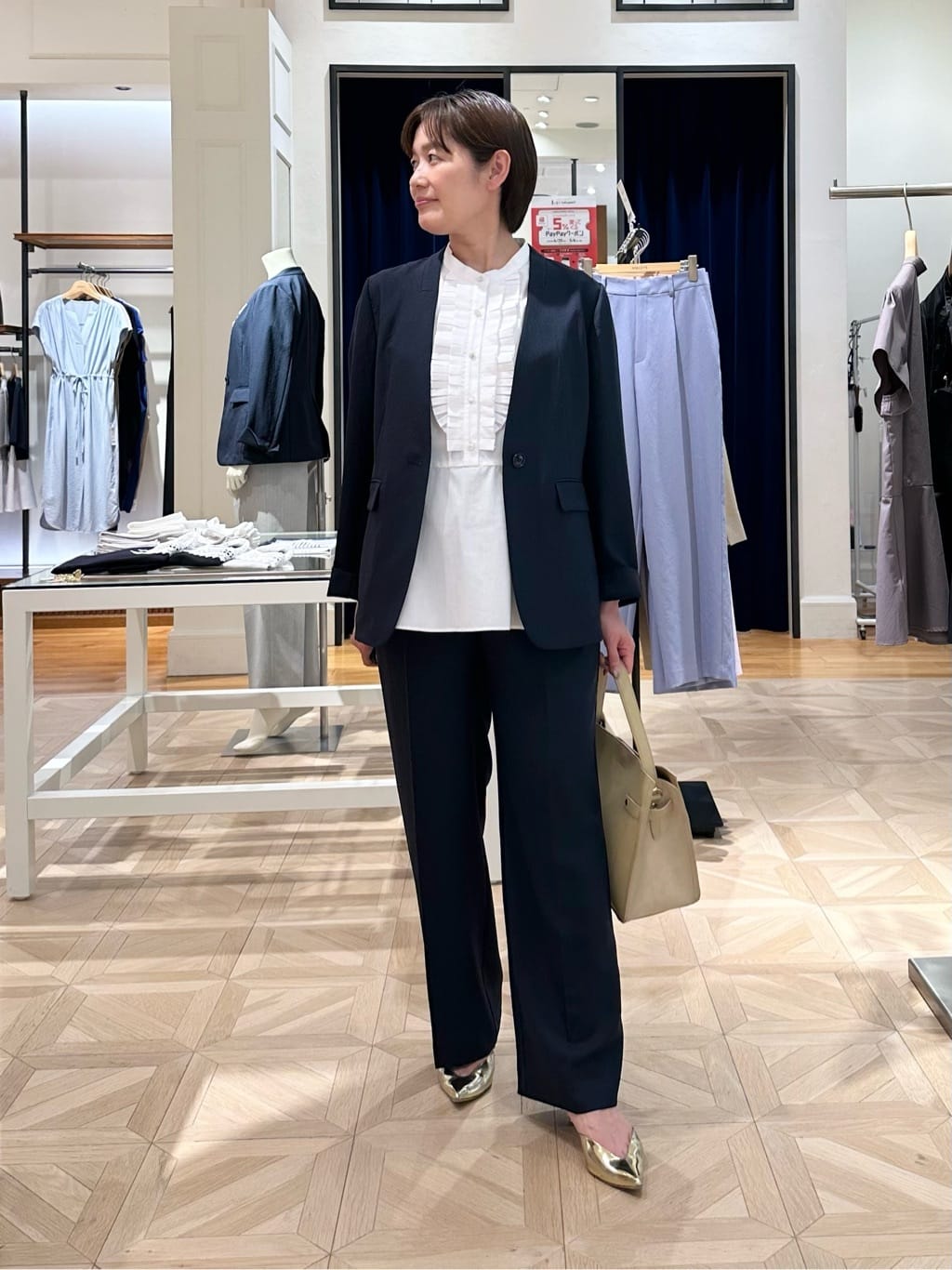NOLLEY'S | 《セットアップ対応》ストレッチツイルVネックジャケット