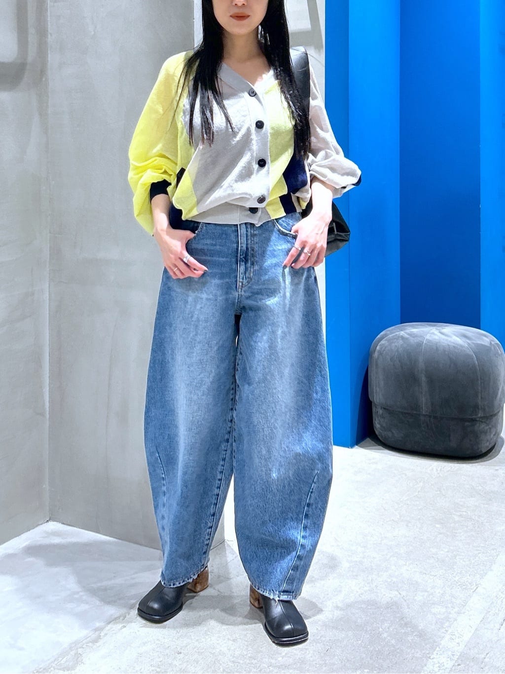 HeRIN.CYEのColor block sheer cardiganを使ったコーディネートを紹介します。｜Rakuten Fashion(楽天ファッション／旧楽天ブランドアベニュー)7072365