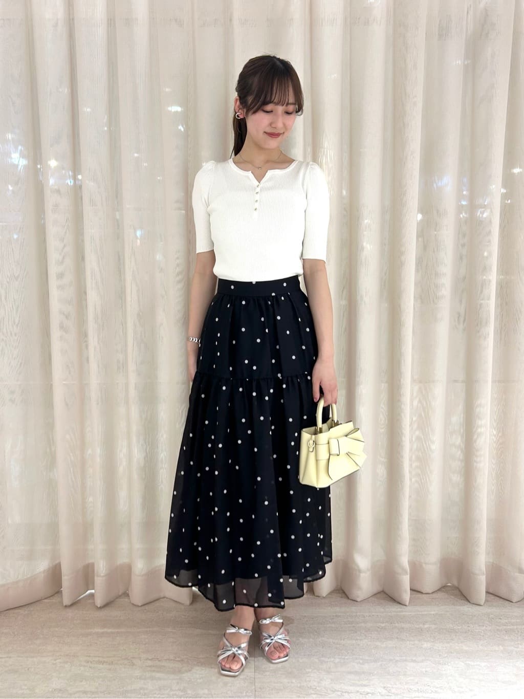 PROPORTION BODY DRESSING | ドットプリントティアードスカート 26SS
