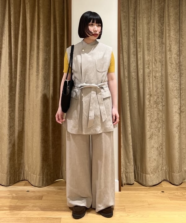 Demi-Luxe BEAMS | AK+1 / リネン ベルテッド ジレ | Rakuten Fashion