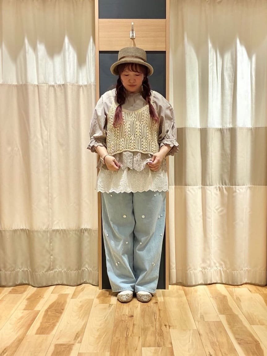 Samansa Mos2 | 麻タッチ透かし編みニットキャミソール | Rakuten
