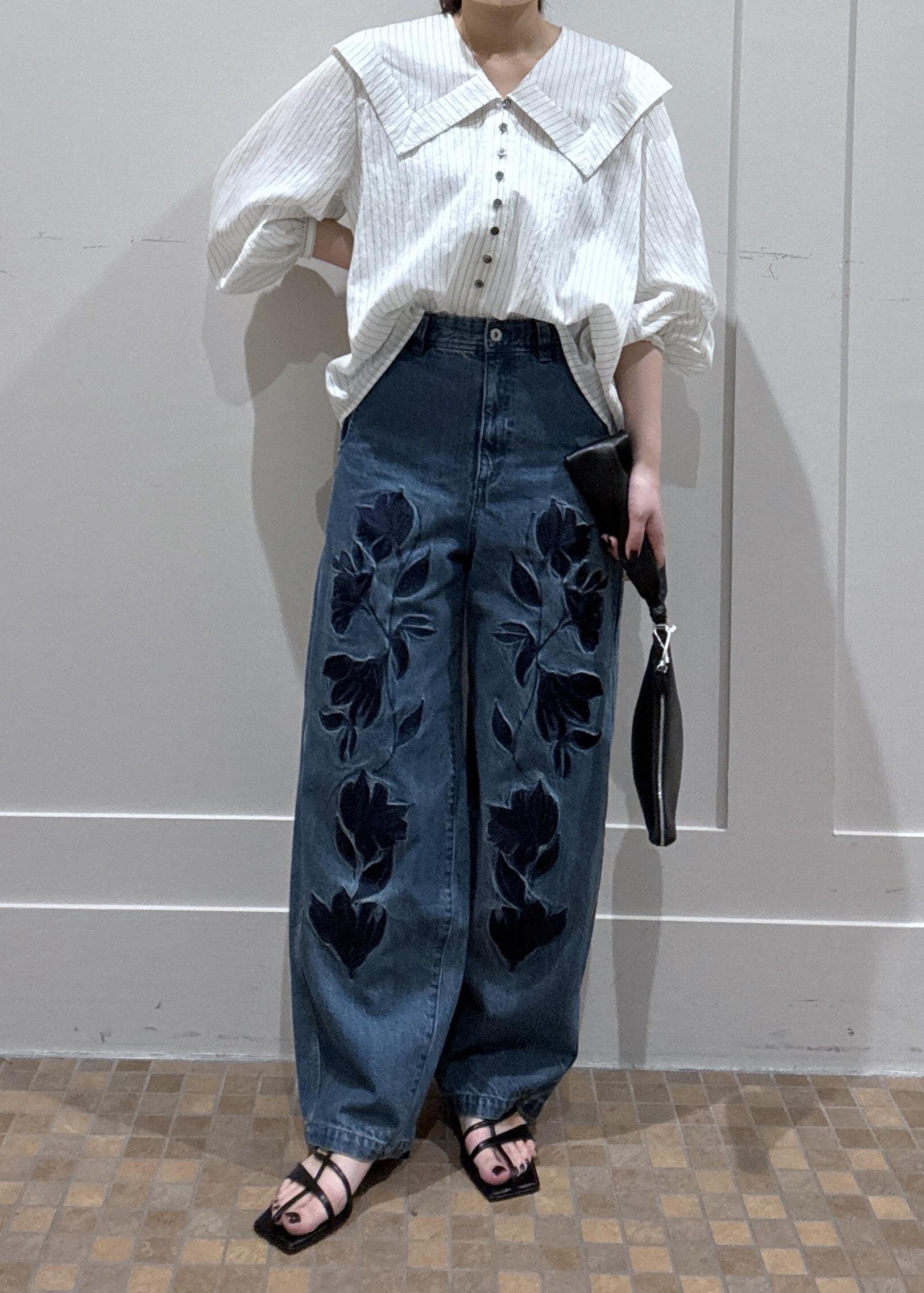 ADAM ET ROPE' | ワイドカラーブラウス | Rakuten Fashion(楽天