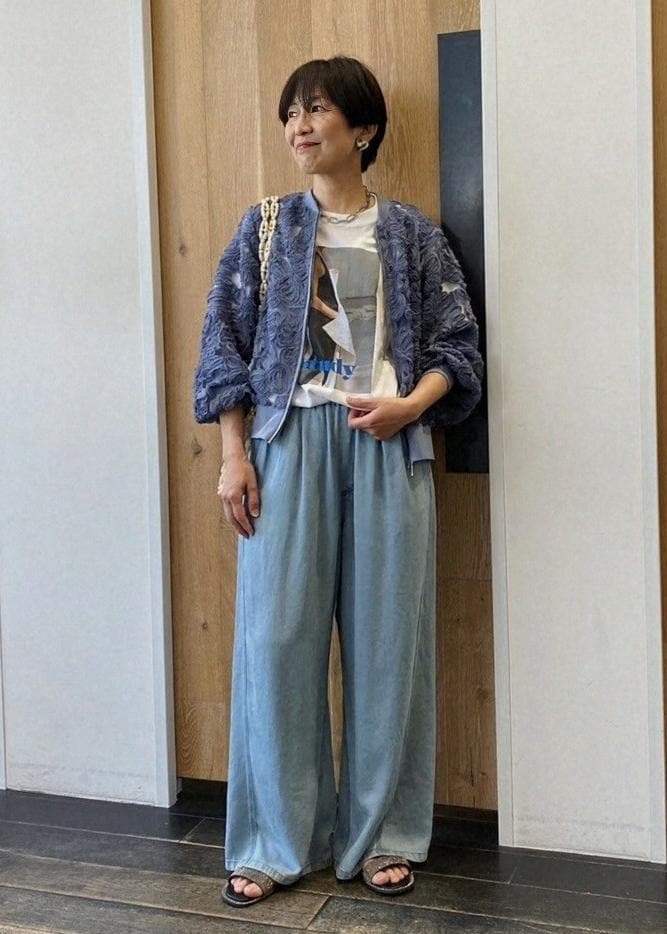 ADAM ET ROPE' | ラインアートレースブルゾン | Rakuten Fashion(楽天