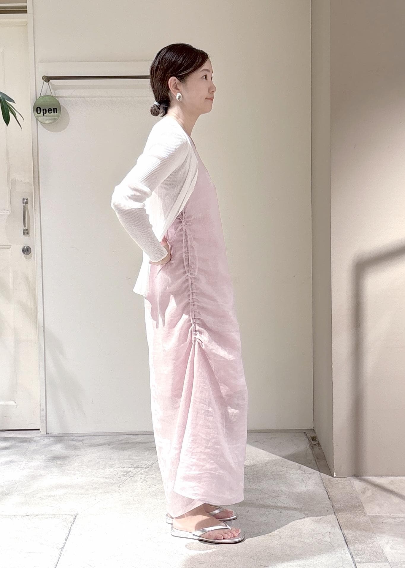 SALON adam et rope' | リネンドロストノースリーブワンピース
