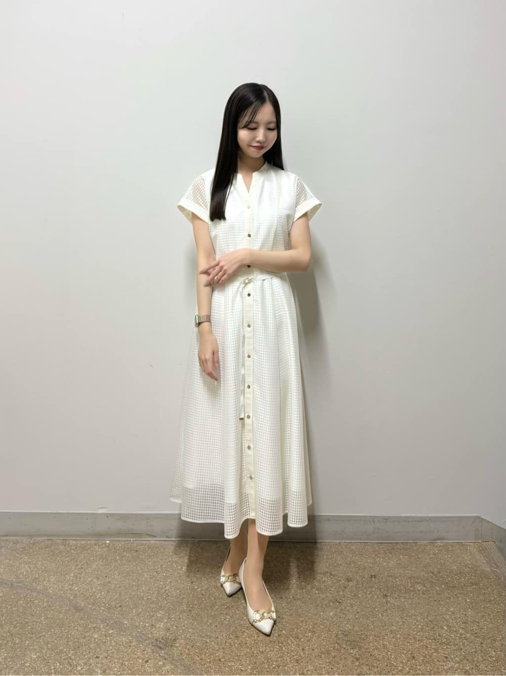 Viaggio Bluの【新色追加】ラッセルレースチェックワンピースを使ったコーディネートを紹介します。｜Rakuten Fashion(楽天ファッション／旧楽天ブランドアベニュー)7081674