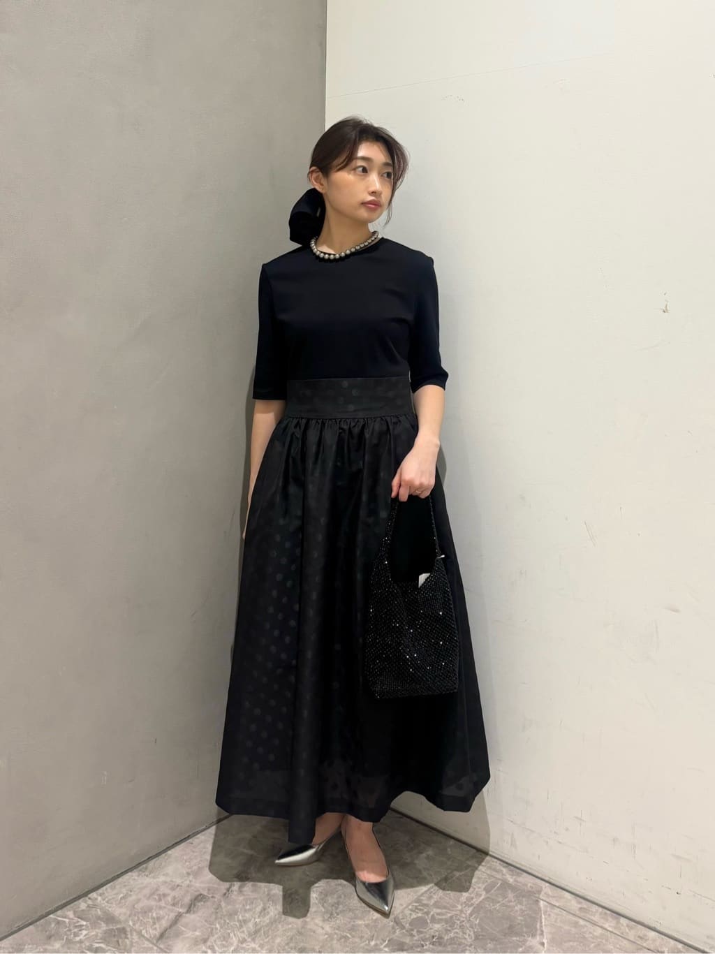 UNITED ARROWS | フィット&フレア シアー ドット ワンピース