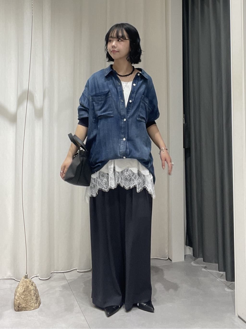 DOUDOU | 袖リブシアーデニムシャツ | Rakuten Fashion(楽天