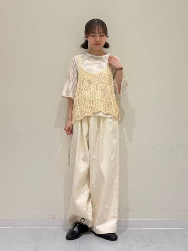 Samansa Mos2 | 麻タッチ透かし編みニットキャミソール | Rakuten