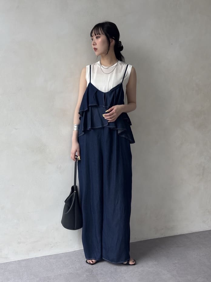 DOUDOU | 【完売カラー再追加!/WEB限定】 デニムフリルサロペット