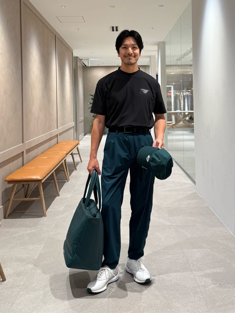 UNITED ARROWS | メンズ エンボス モックネック シャツ 吸水速乾 UV