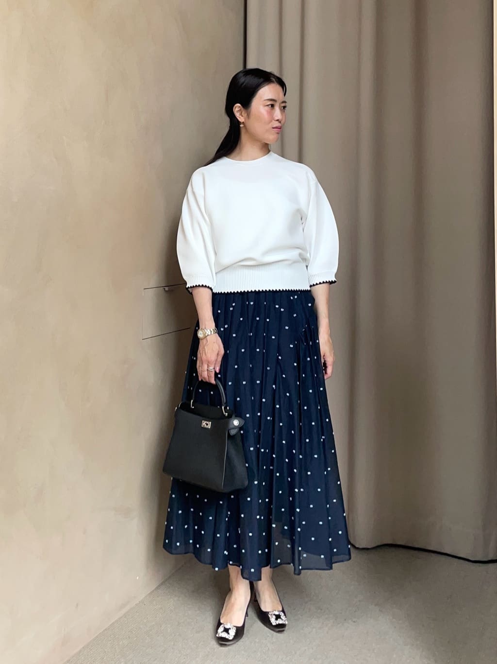 UNITED ARROWS | ハマグリステッチ パフスリーブ ニット