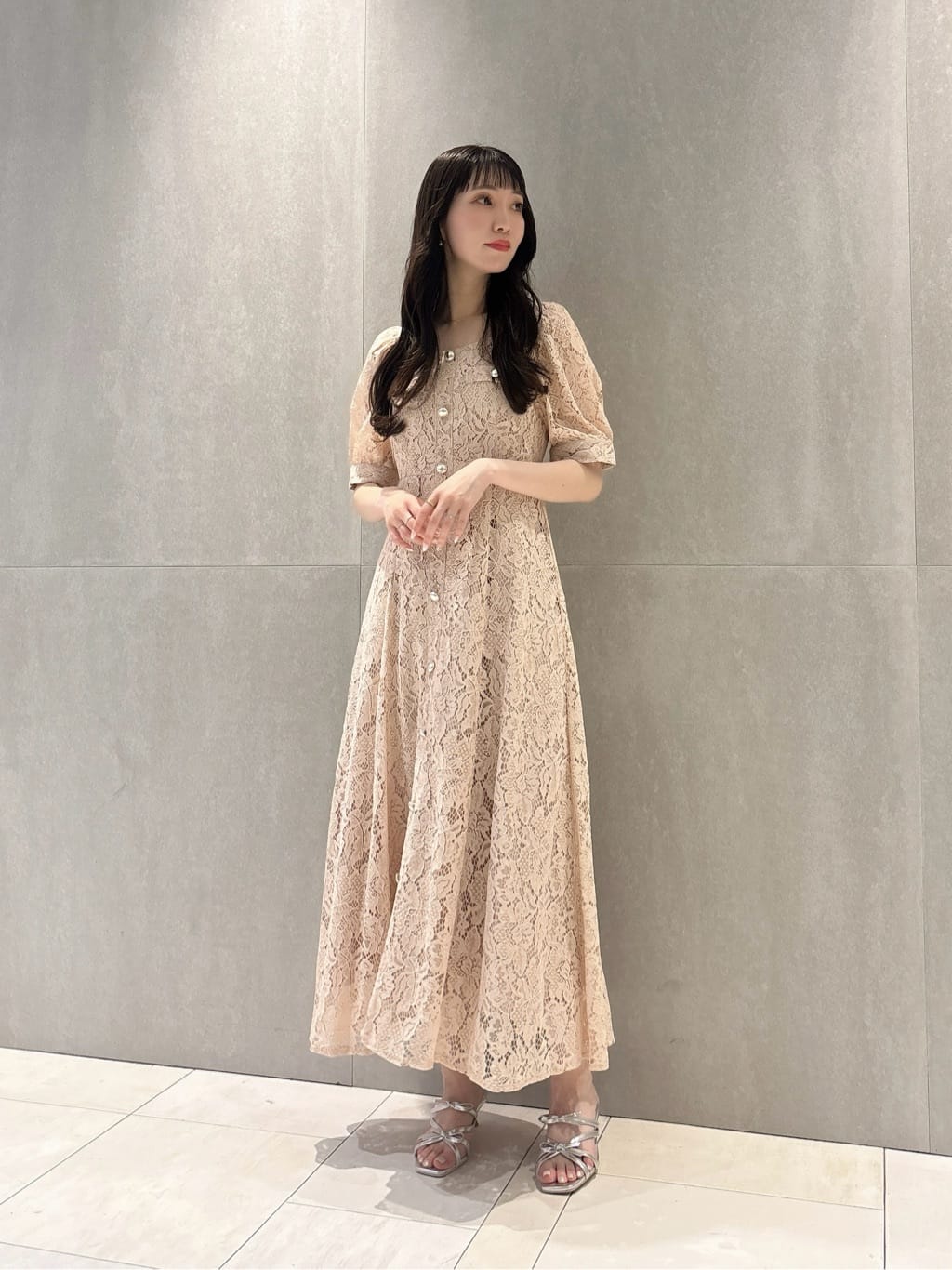 PROPORTION BODY DRESSING | フロントボタンレースワンピース 26SS
