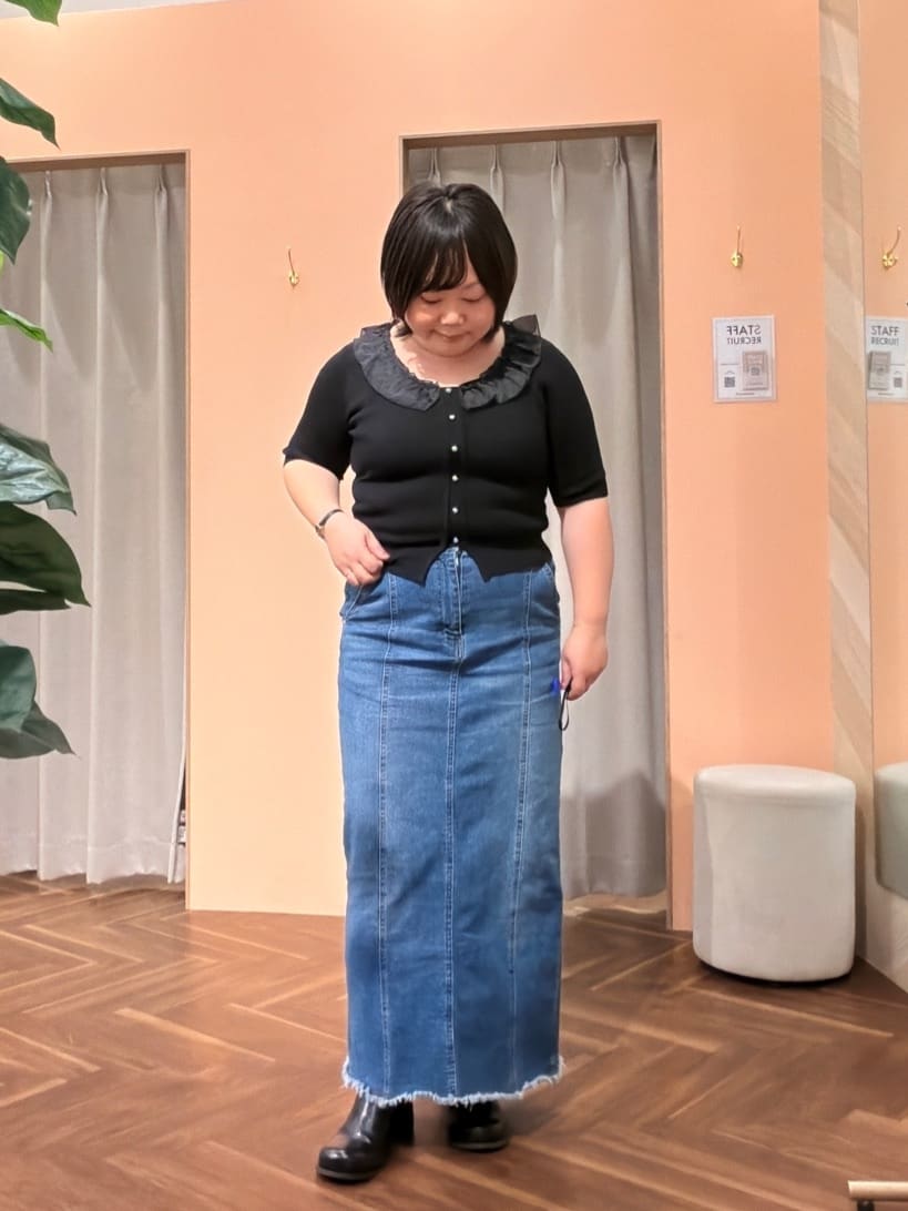 natural couture | 異素材フリル半袖ニット | Rakuten Fashion(楽天