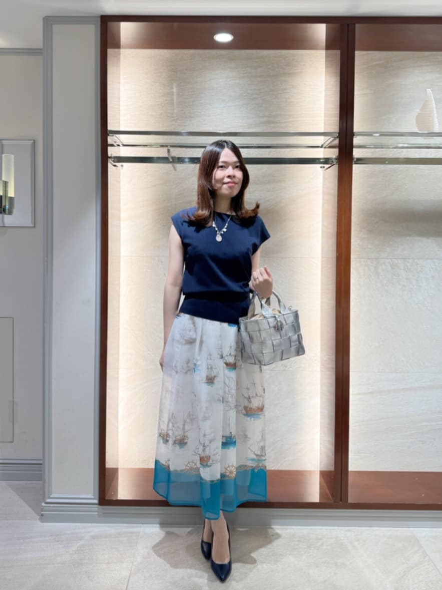 Viaggio Bluの【新色追加】LUCINDA前後2wayパールニットを使ったコーディネートを紹介します。｜Rakuten Fashion(楽天ファッション／旧楽天ブランドアベニュー)7097417