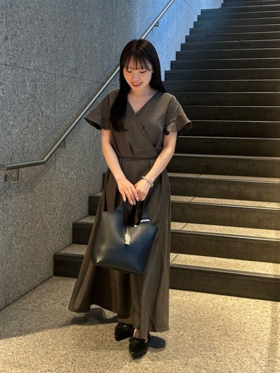 natural couture | 【sherbet line】接触冷感カシュクールフリル袖