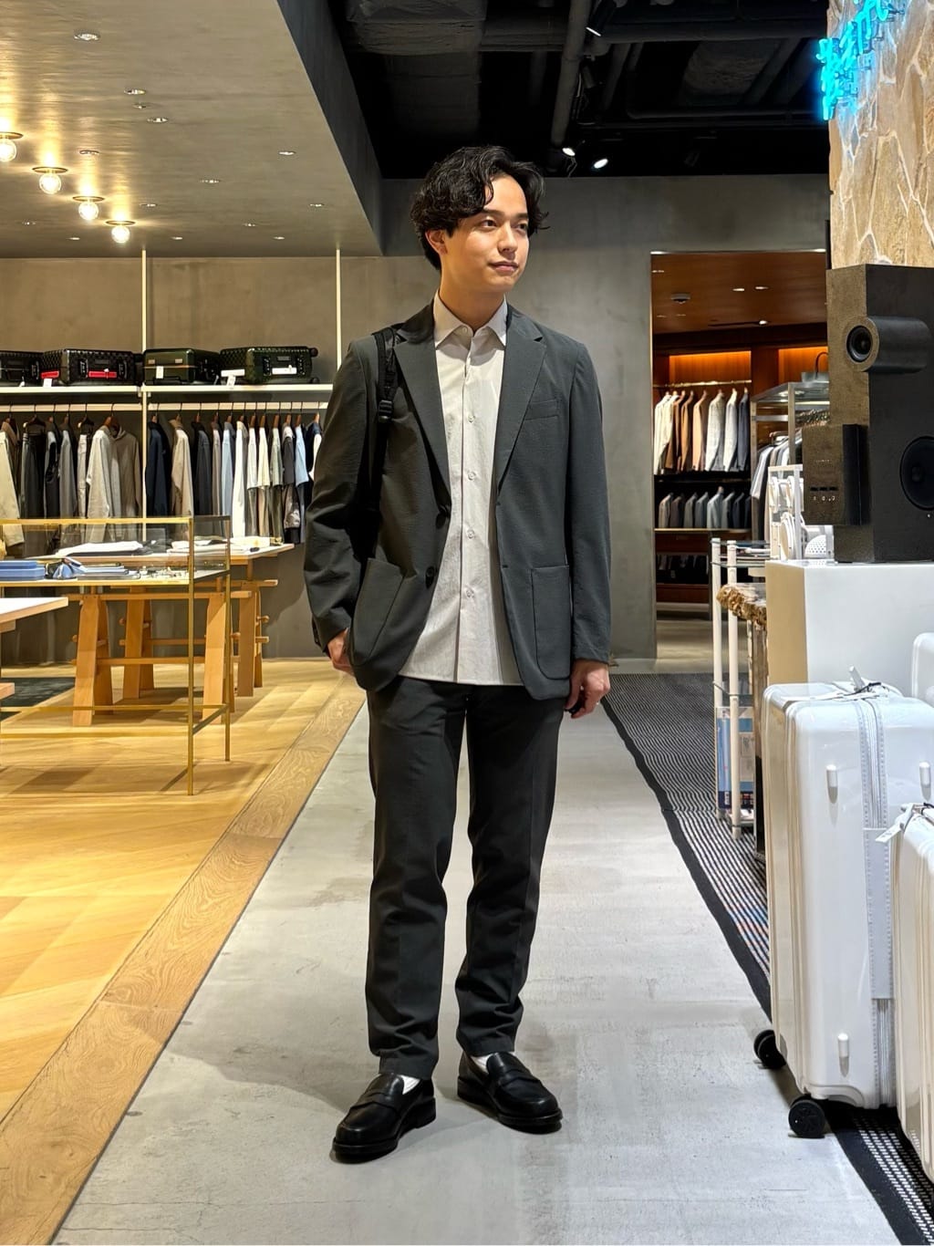 UNITED ARROWSスーツ・シャツ・ローファーセット 【120】 セール】バーズアイ ウィンドウペイン 2ボタン スーツ＜A DAY IN THE