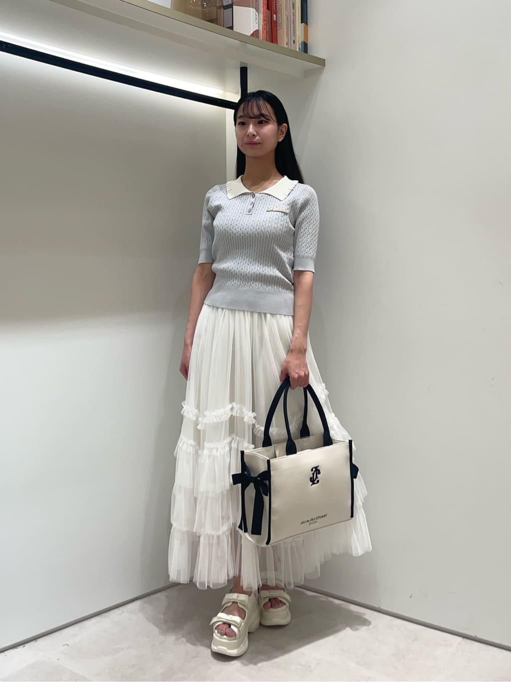 JILL by JILL STUART | ビジューロゴケーブルニット半袖 | Rakuten
