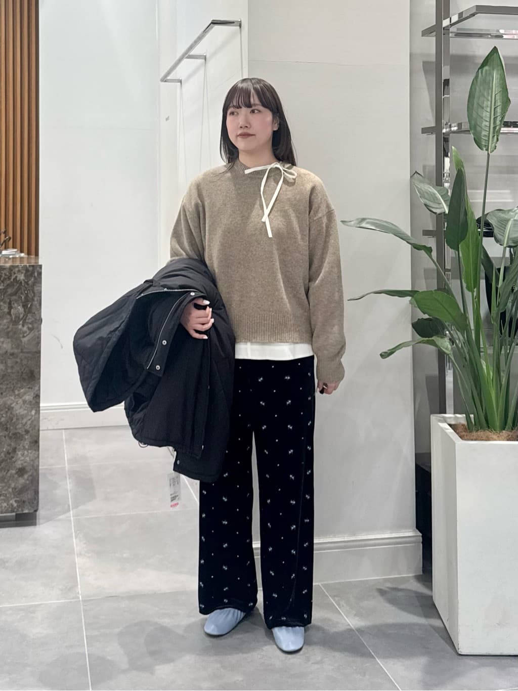 BEAUTY&YOUTH UNITED ARROWS | リボンタイ ノーカラーブラウス