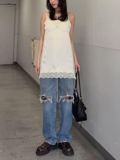 moussy | LACE TRIM SATIN キャミ | Rakuten Fashion(楽天ファッション