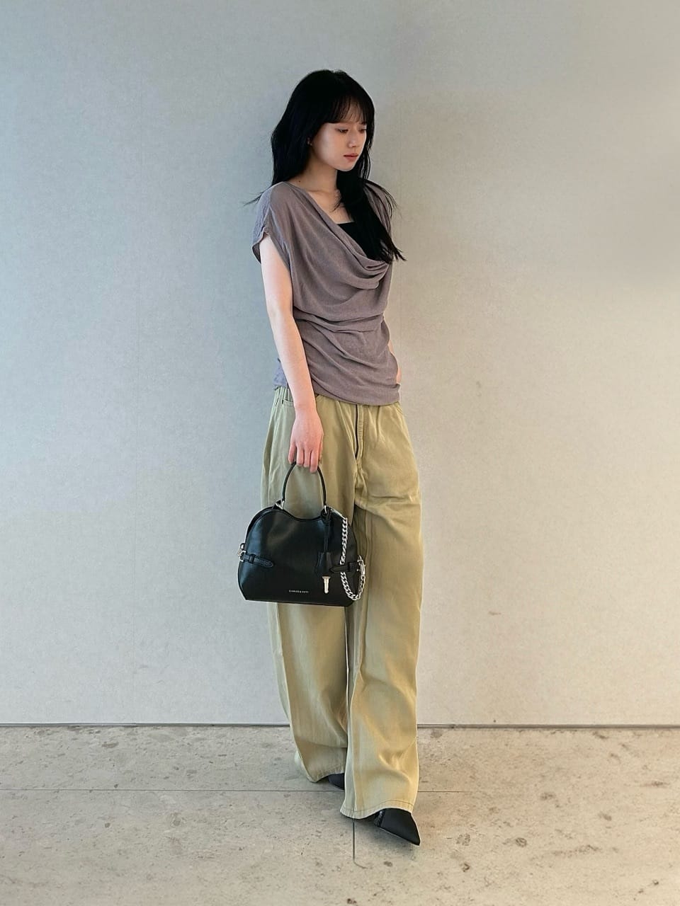 CHARLES & KEITH | Delfina デルフィナ キャンバス チェーン サイド