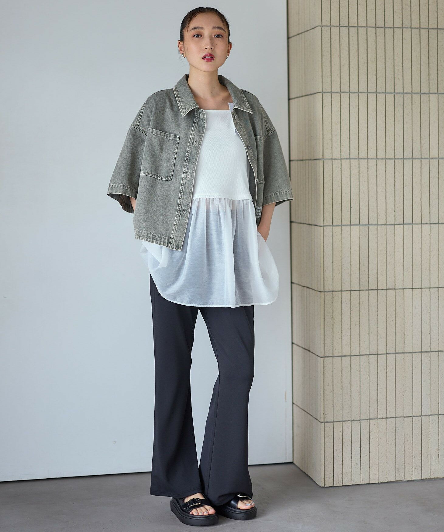 LEPSIM | デニムBIGショートシャツ/SS | Rakuten Fashion(楽天